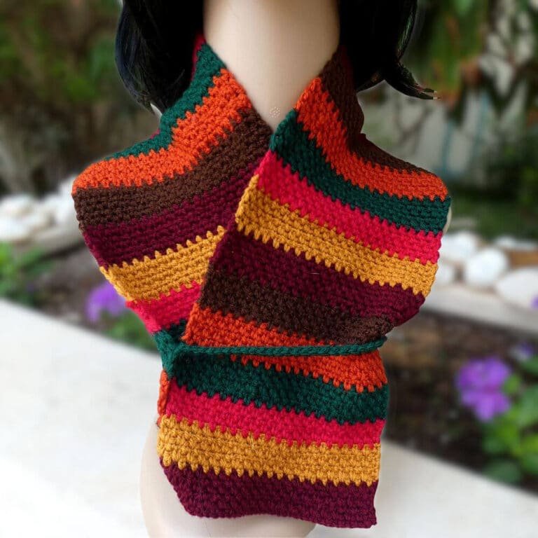 Crochet Short Scarf Crochet Pattern Front 