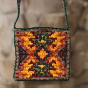 Fair Isle crochet bag aztec design Far