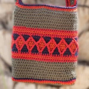 Crochet Shoulder Bag - diamonds front