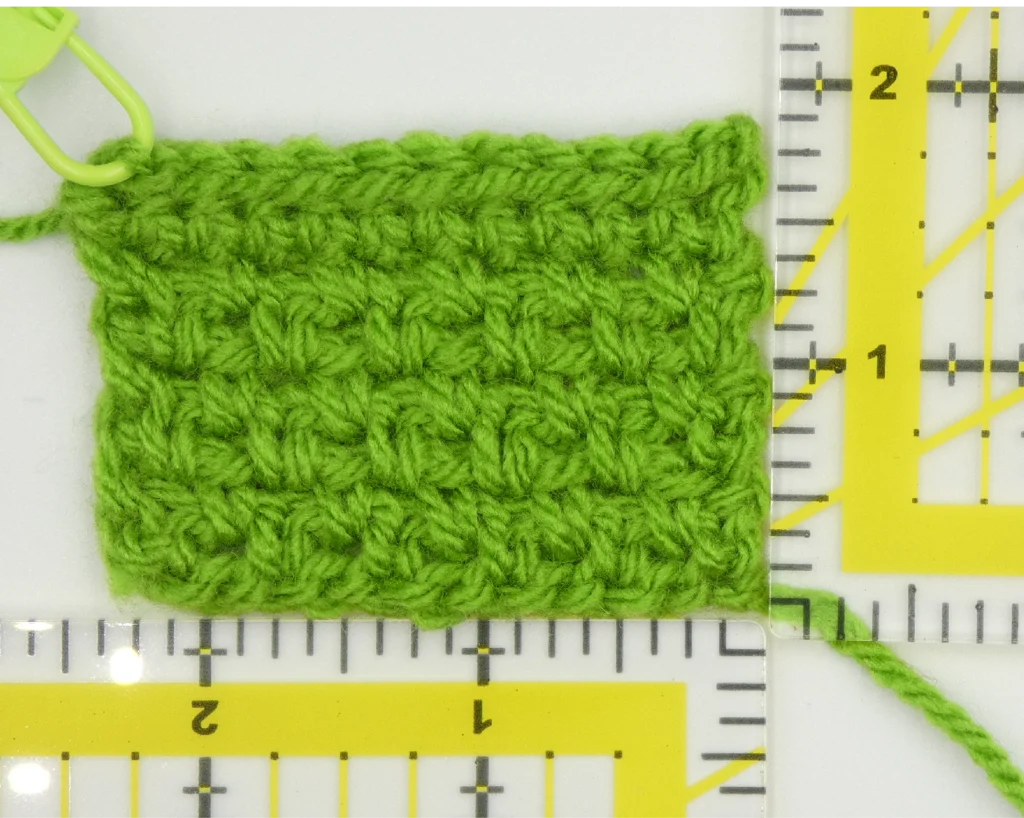 Moss Stitch Crochet gauge