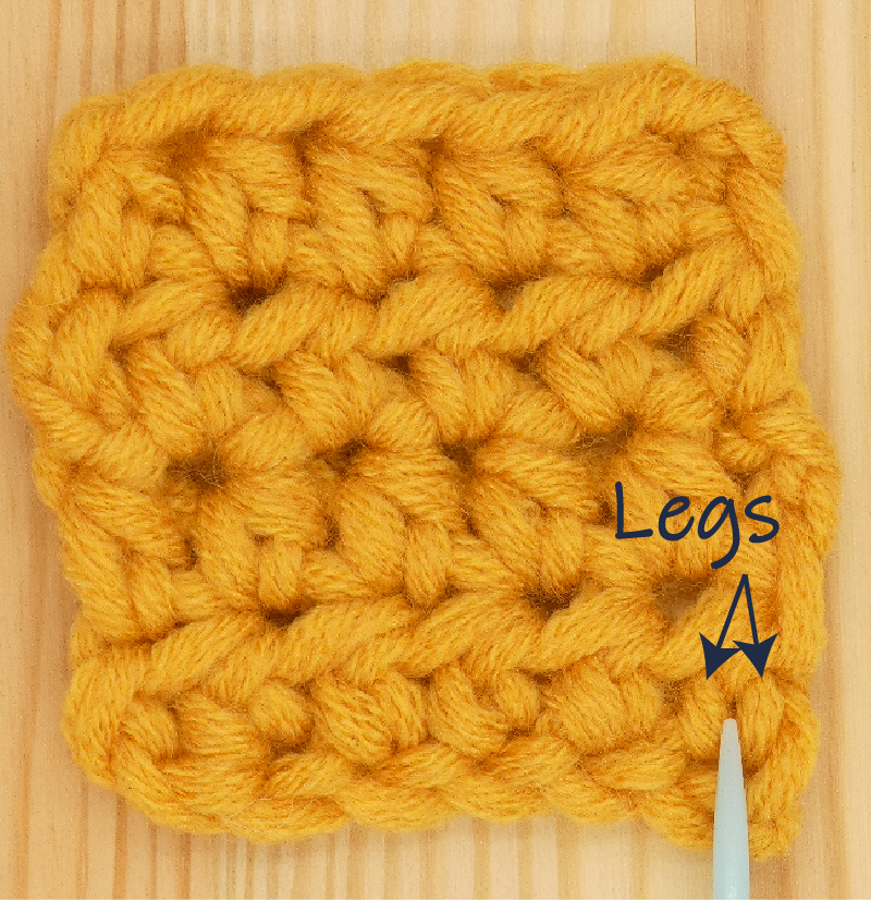Border Half treble / Half double Crochet photo instructions join yarn legs