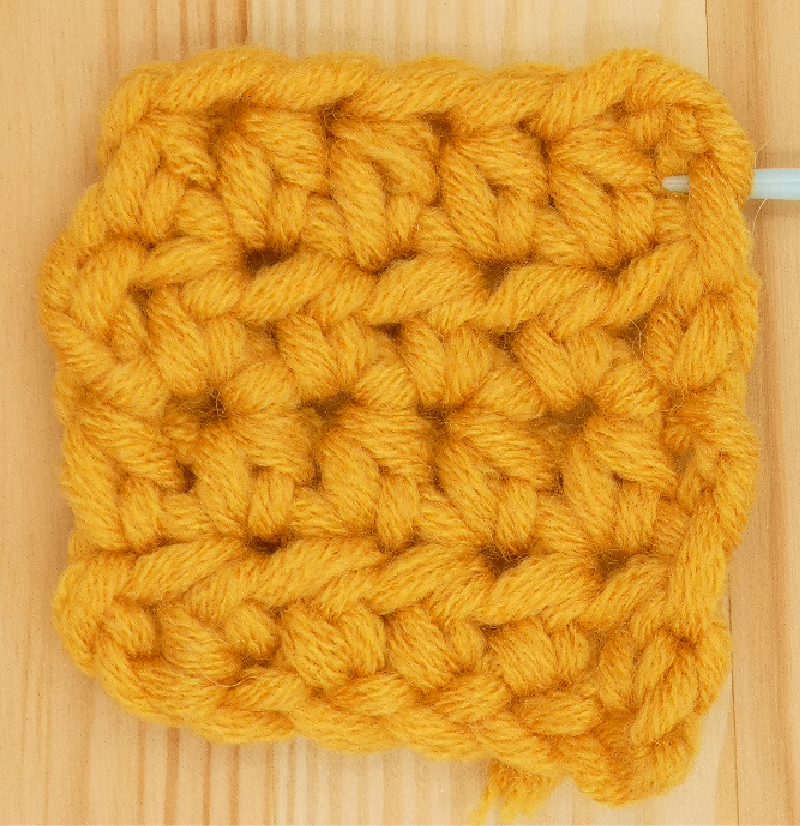 Border Half treble / Half double Crochet photo instructions 3rd side stitch placement loop