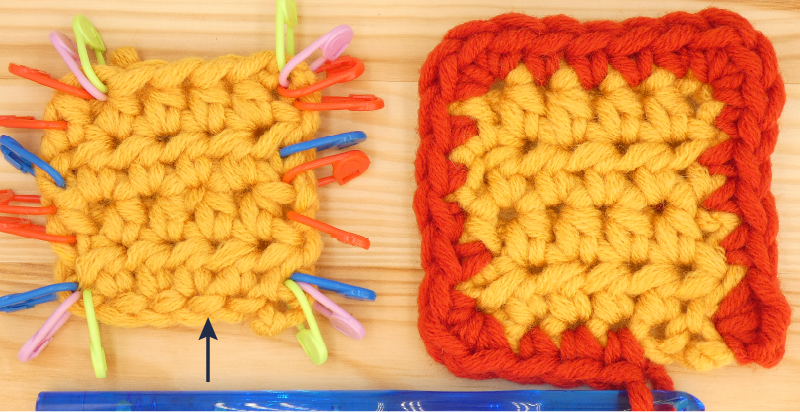 Border Half treble / Half double Crochet photo instructions Chain St3