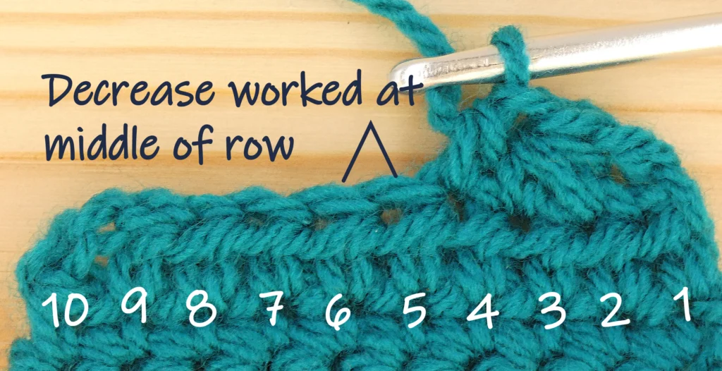 Crochet Decreases - Htr Dec middle row
