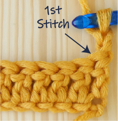 Ch2 TR row 2 1st stitch placement