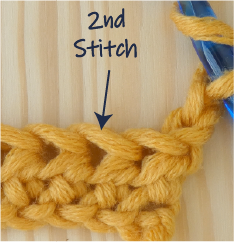 row 2 1st stitch placemen