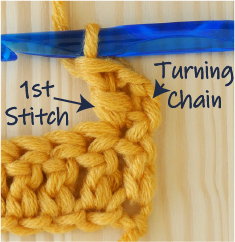 Ch2 TR row 2 1st stitch placement