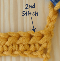 Row 2 1st stitch placement