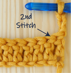 Ch3 Tr Row 2 1st stitch placement