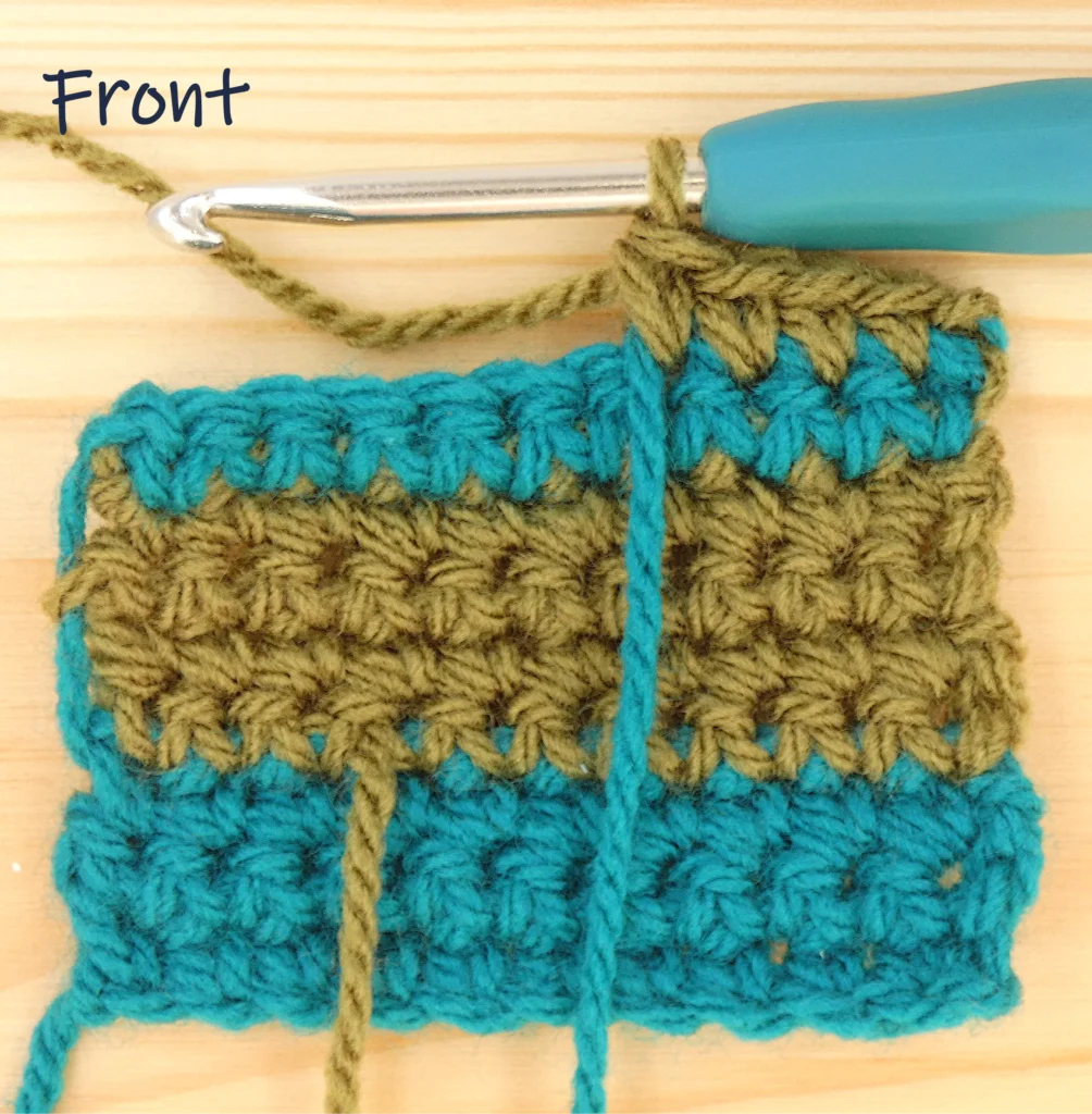 Crochet Row Colour change - Wrong side