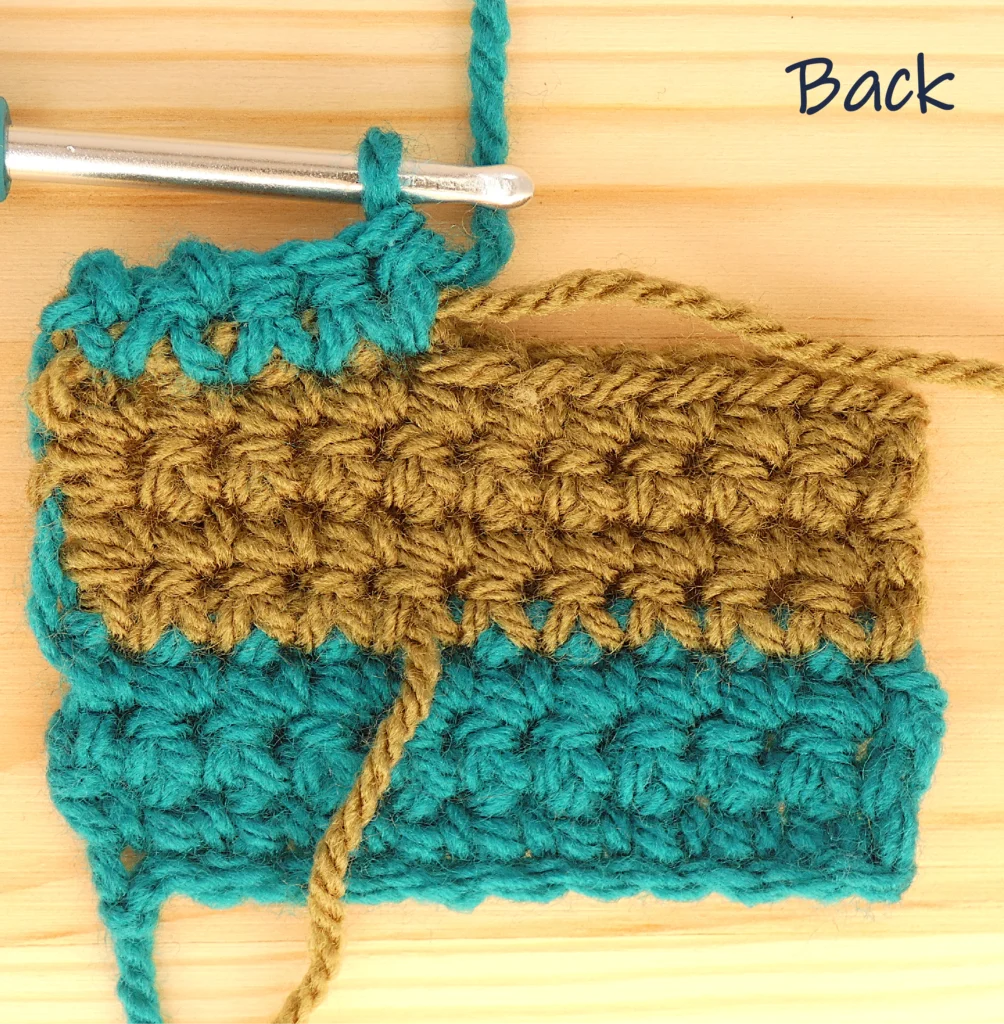 Crochet Row Colour change - Right Side Back view