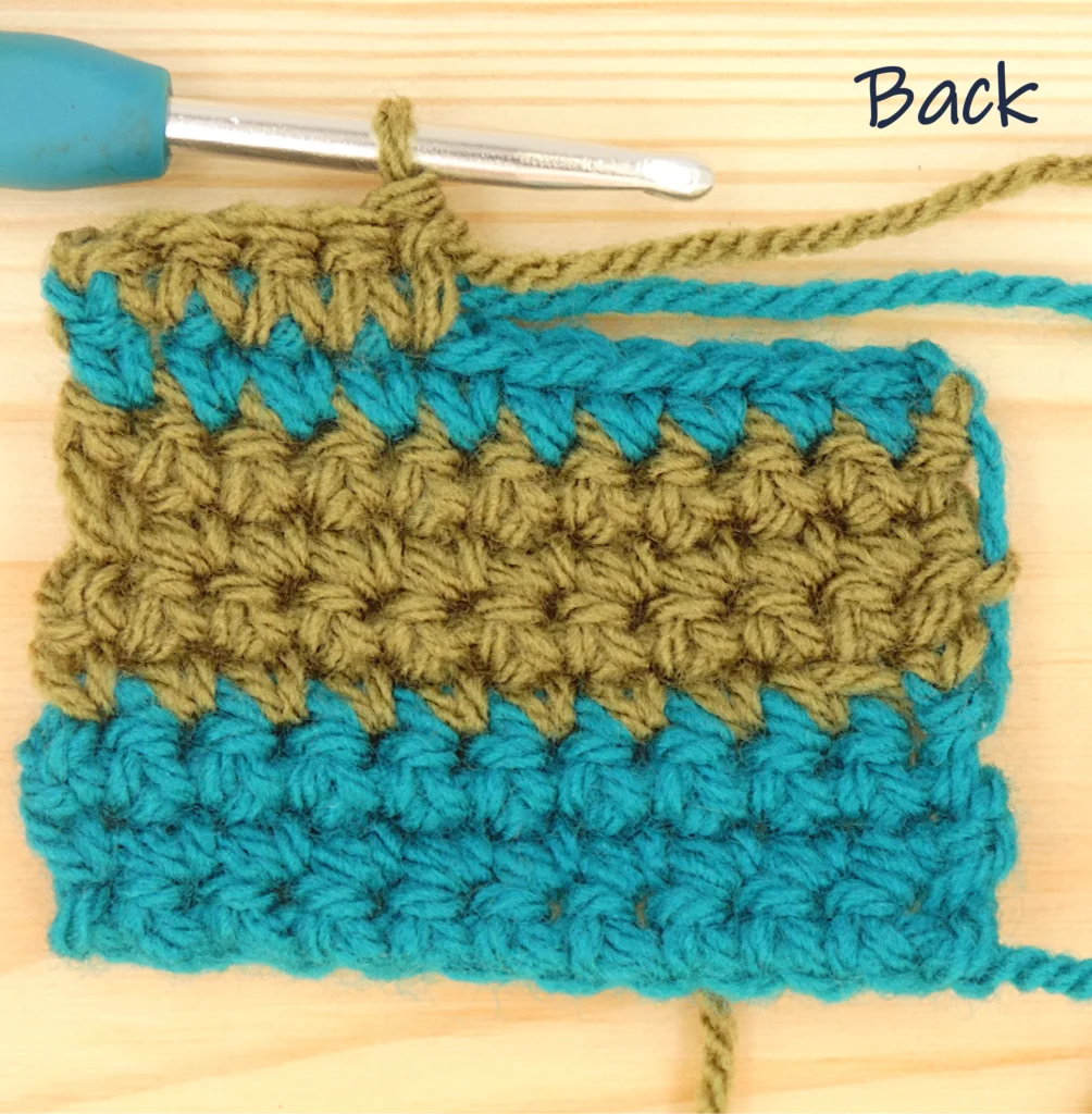 Crochet Row Colour change - Wrong side