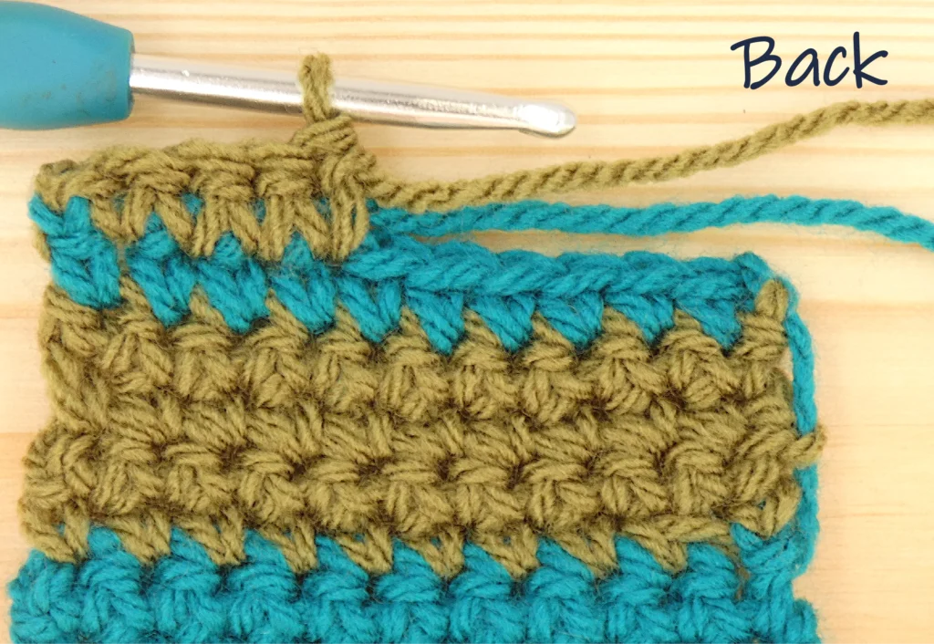 Crochet Row Colour change - Wrong side