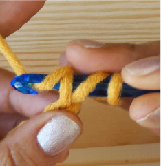 Ch2 TR Chain loop on hook, yarn over