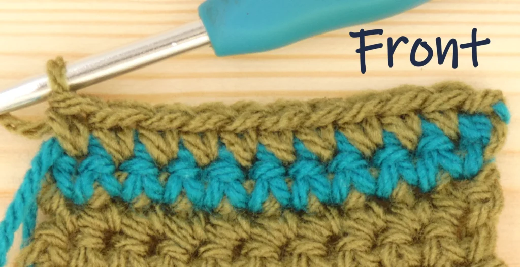 Crochet Row Colour change - Dc carry yarn across