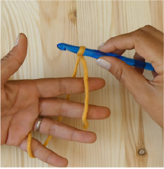 Yarn around Back of Hand