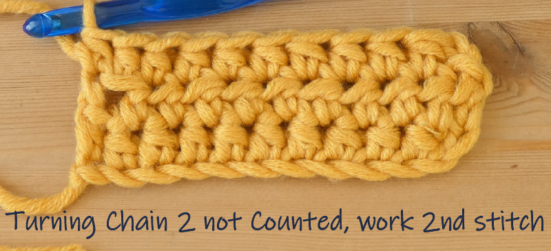 Turning chain 2 not counted 3 rows