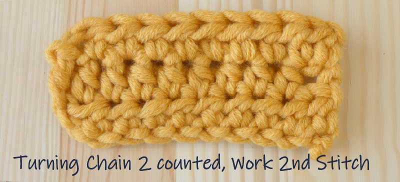 Turning chain counted row 3