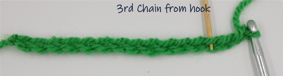 Ch2 row 1a 2nd chain from hook