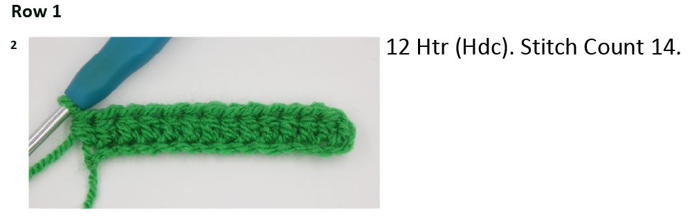 Chain 2 row 1b Photo Instructions