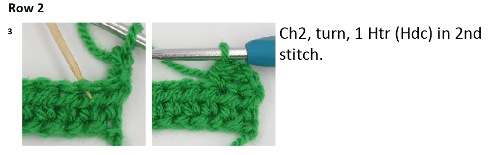 Chain 2 row 2 Photo Instructions