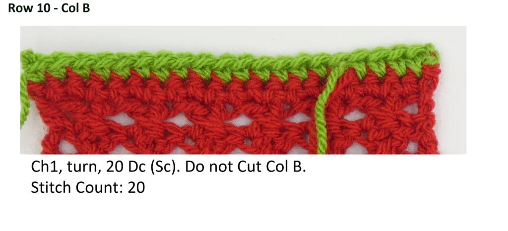 Crochet Pattern - Row Colour Change photo pattern row 10
