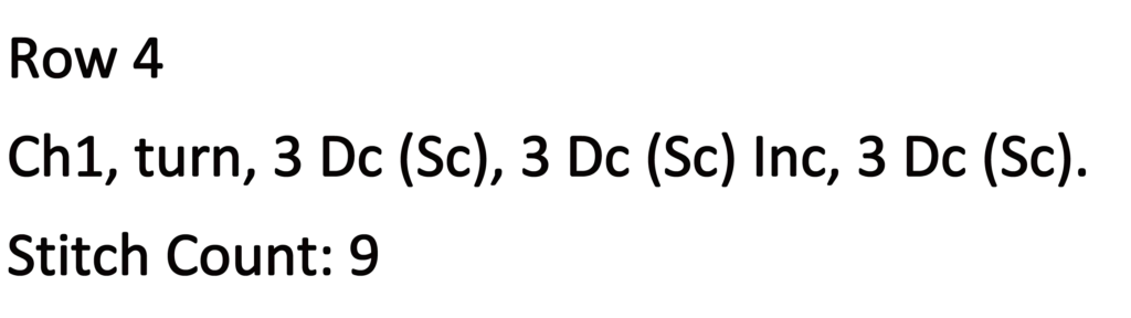 Crochet Pattern - crochet Increase tutorial - crochet written pattern row 4