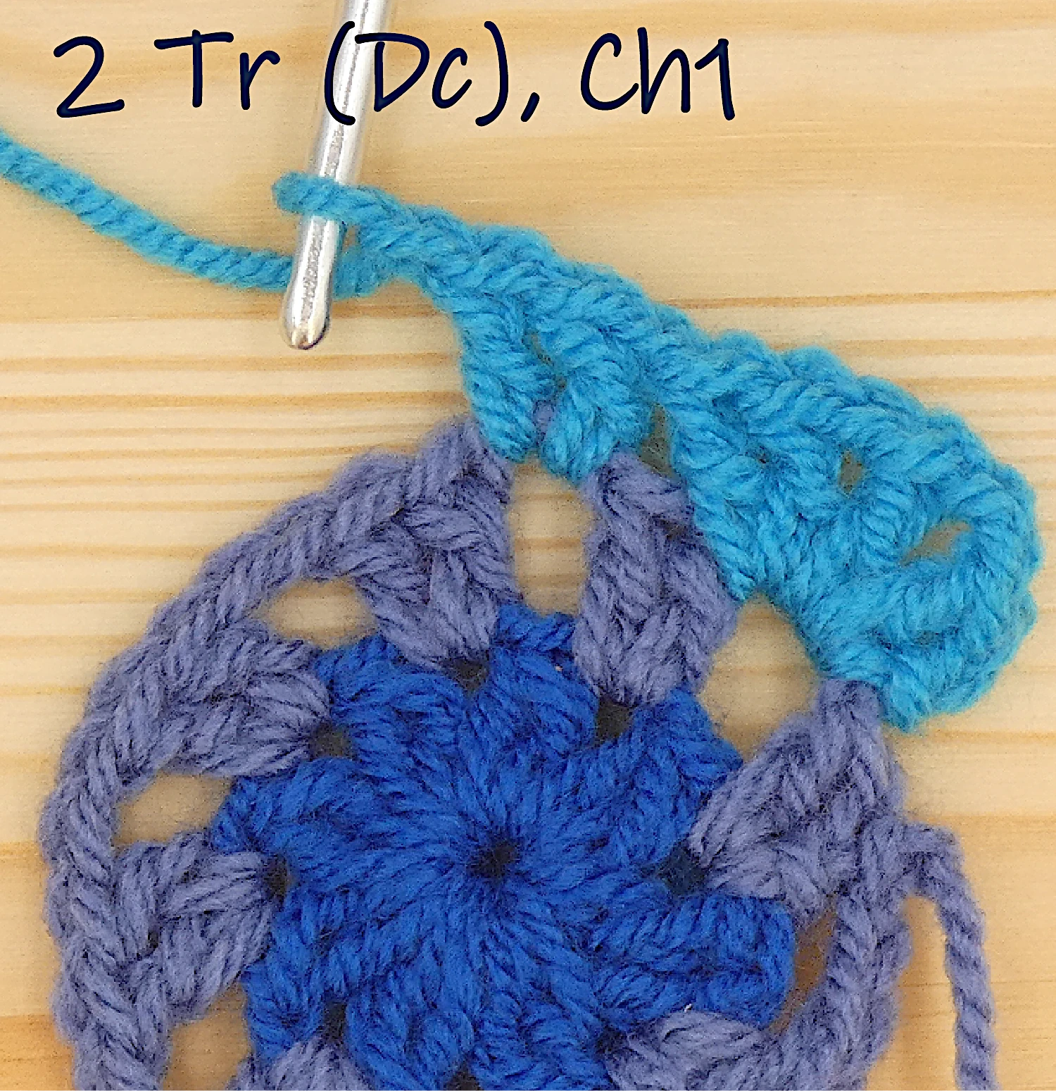 crochet pattern - easy crochet granny wheel / crochet wagon wheel crochet pattern photo pattern round 3, repeat