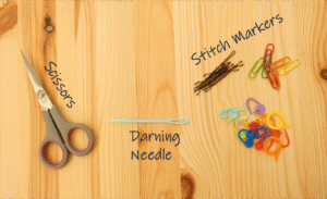 Crochet tools -Scissors, Darning Needle, Stitch Markers