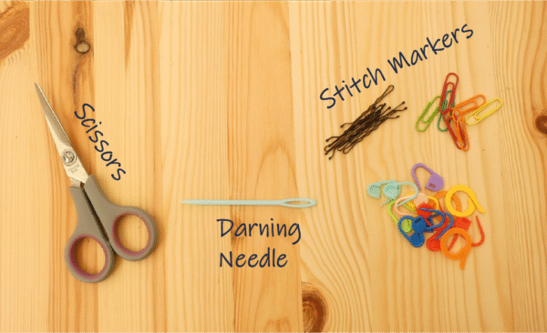 Crochet tools -Scissors, Darning Needle, Stitch Markers