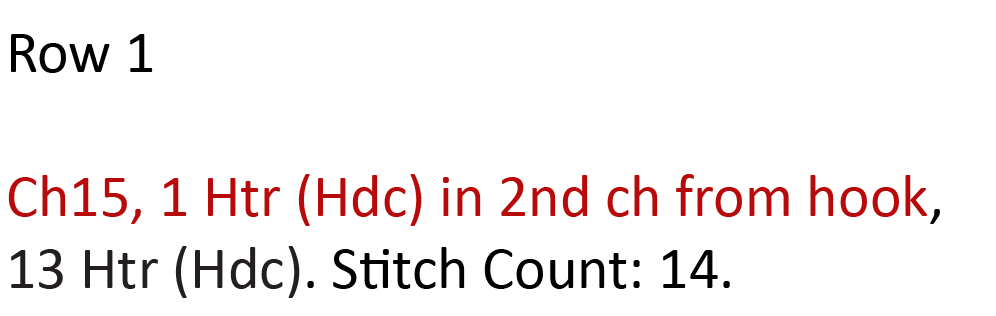 Written Instructions Ch1 Row 1