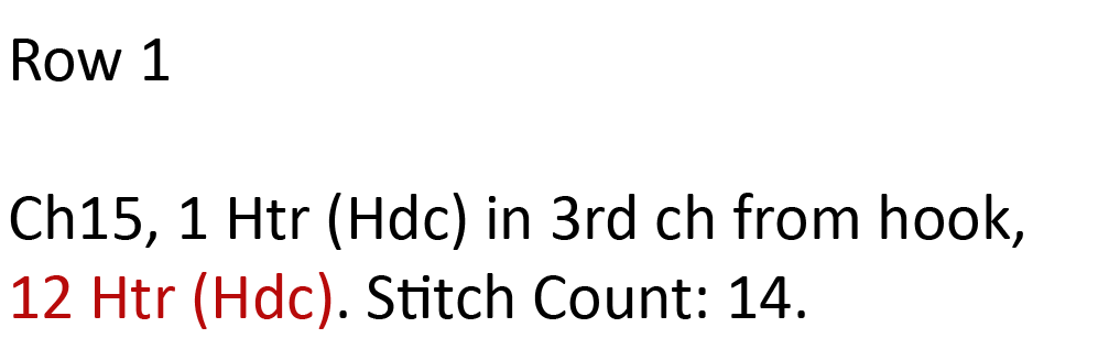 Written Instructions Ch2 Row 1a