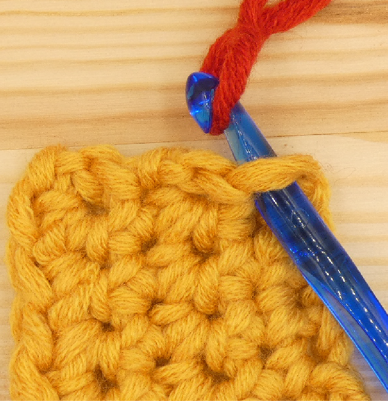loop yarn on to hook