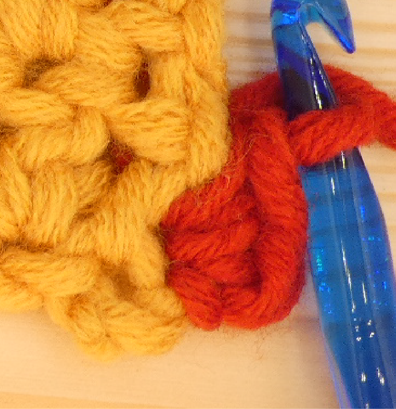 Border treble / double Crochet photo instructions 2nd corner stitch