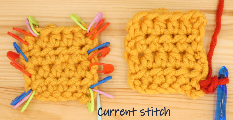 1Border Half treble / Half double Crochet photo instructions st corner stitch