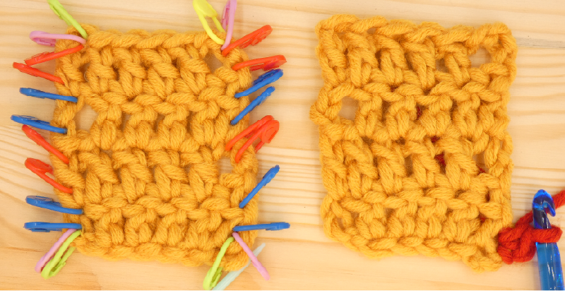 Border treble / double Crochet photo instructions 1st corner stitch