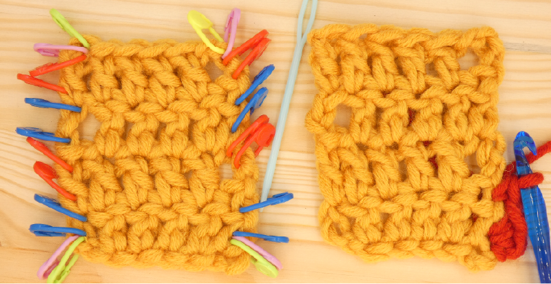 Border treble / double Crochet photo instructions 1st side stitch