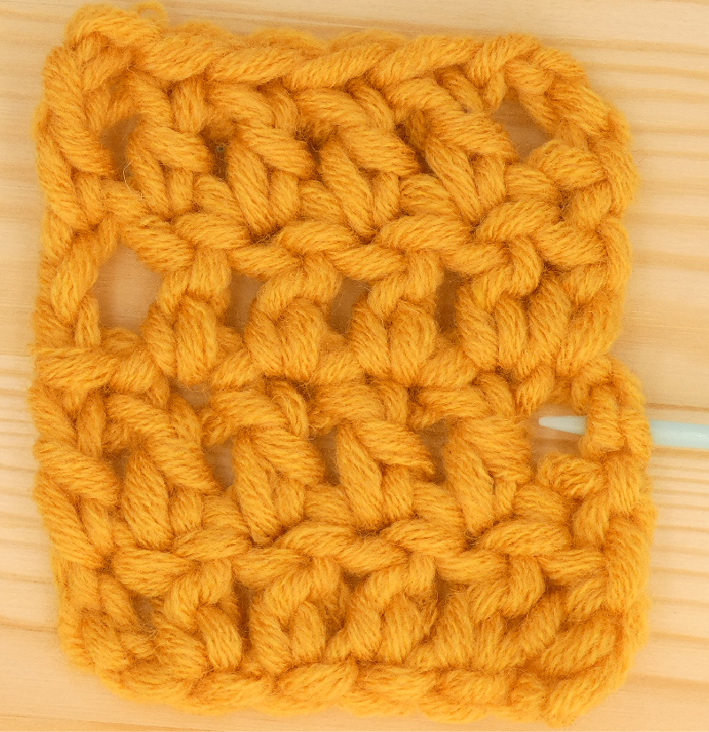 Border treble / double Crochet photo instructions 2nd side stitch placement loop