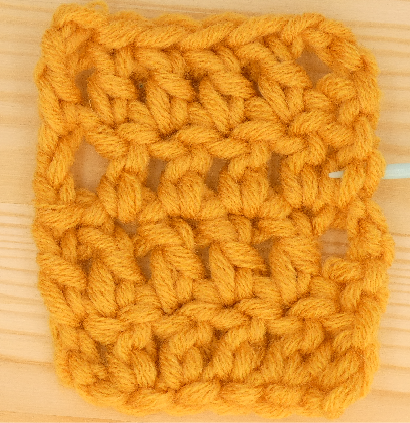 Border treble / double Crochet photo instructions 4th side stitch placement loop