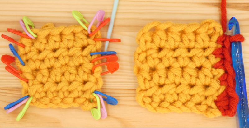 Border Half treble / Half double Crochet photo instructions 3rd side stitch