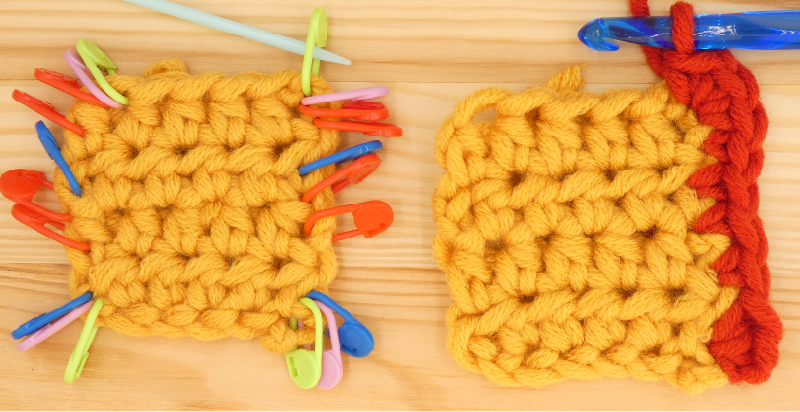Border Half treble / Half double Crochet photo instructions Corner 3rd corner stitch