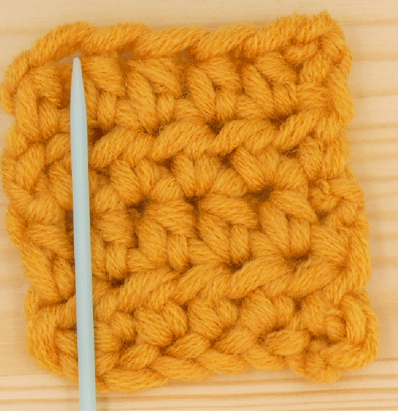 Border Half treble / Half double Crochet photo instructions Corner stitch placement front