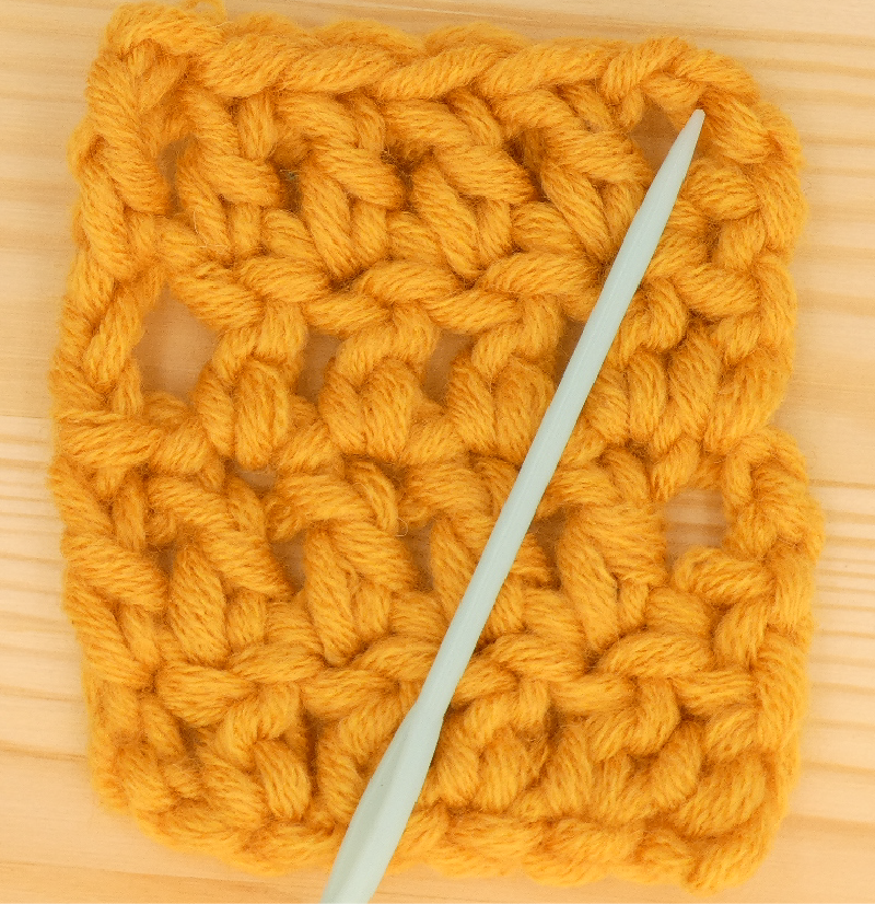 Border treble / double Crochet photo instructions Corner stitch placement front