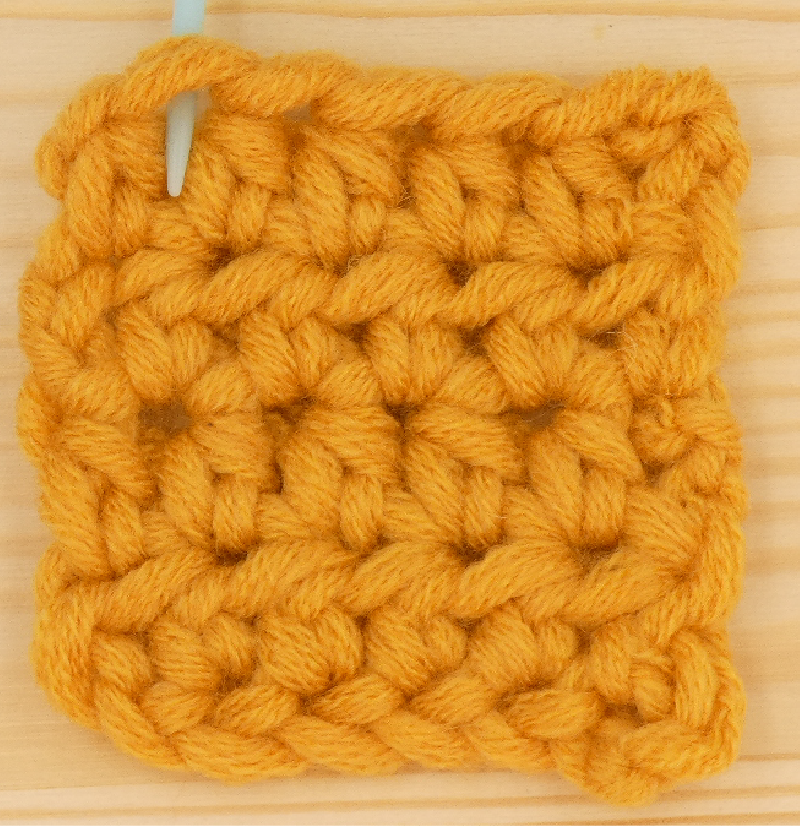 Border Half treble / Half double Crochet photo instructions 3rd Corner stitch placement Loop