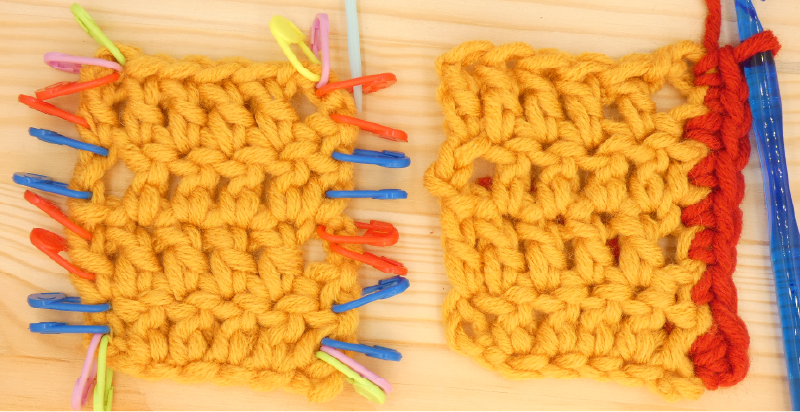 Border treble / double Crochet photo instructions 1st Corner stitch