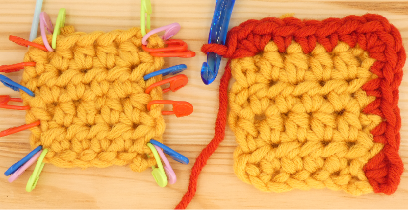 Border Half treble / Half double Crochet photo instructions Corner 3rd stitch