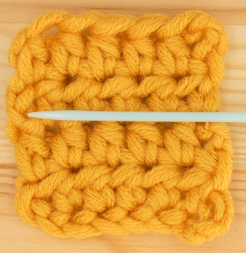 Border Half treble / Half double Crochet photo instructions left Stitch 2 placement front