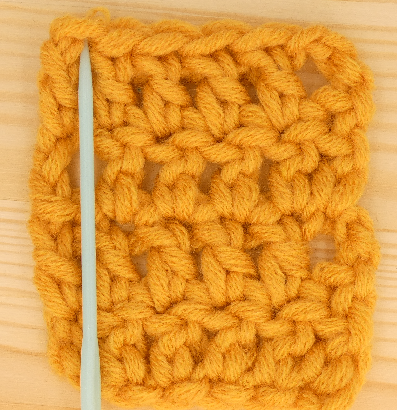 Border treble / double Crochet photo instructions Corner stitch placement front