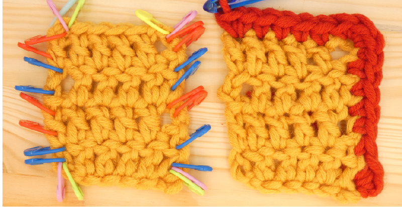 Border treble / double Crochet photo instructions Corner 2nd stitch