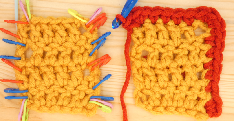 Border treble / double Crochet photo instructions Corner 3rd stitch